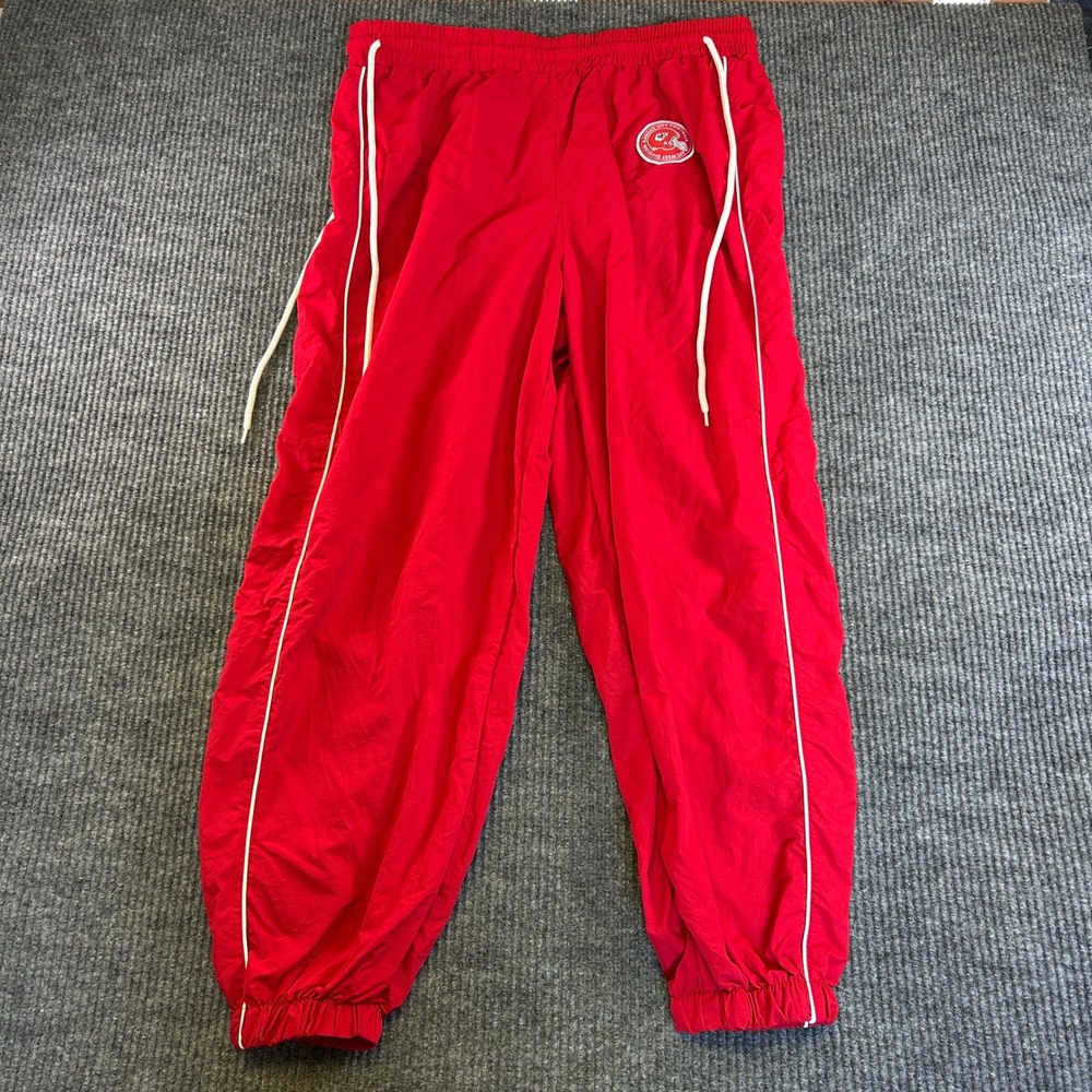 NFL Ultra Game Kansas City Chiefs Red Nylon Track Pants Joggers Mens 2X